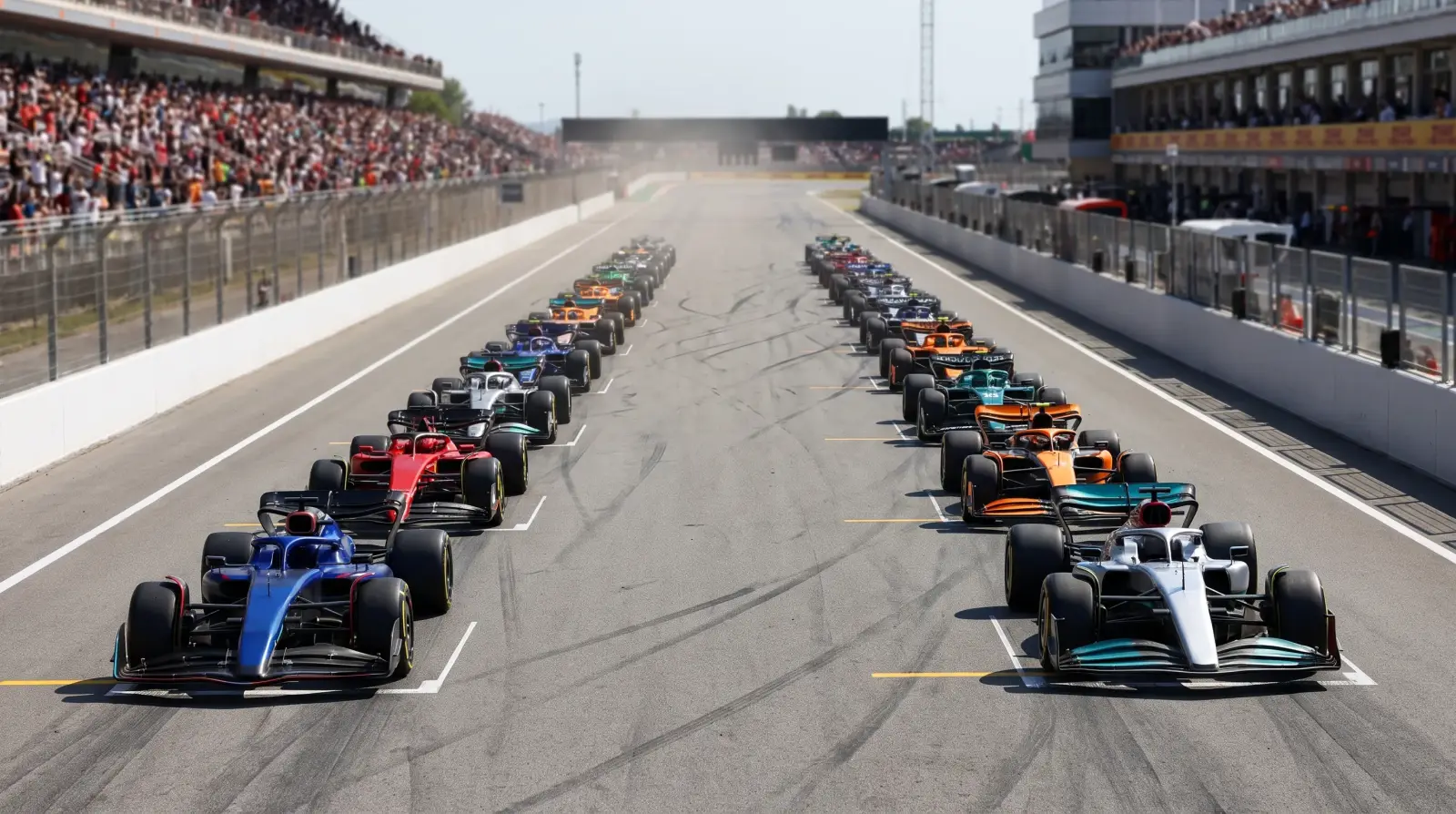 2026年F1シーズンのスタートグリッドに並ぶマシンのイメージ