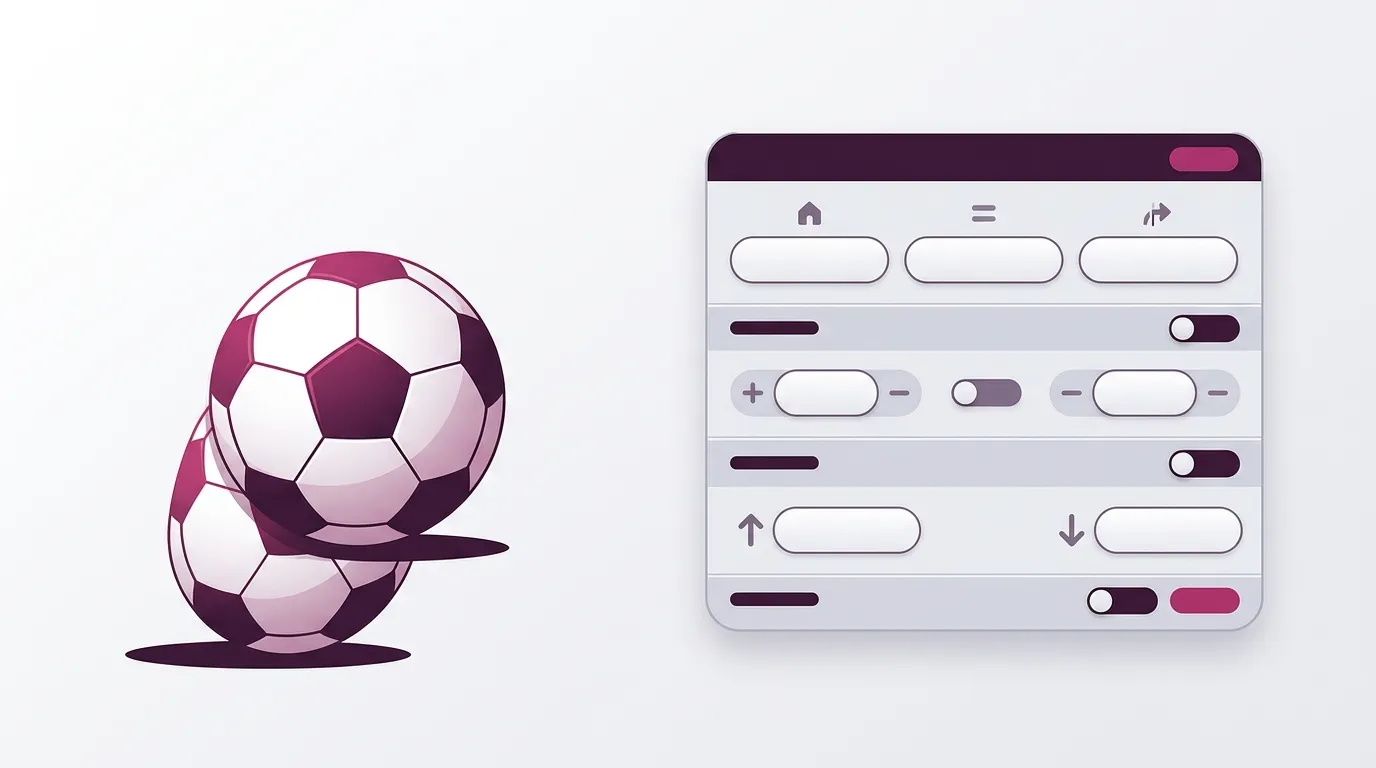 サッカーの主なベット方法（1X2・ハンディキャップ等）のイメージ