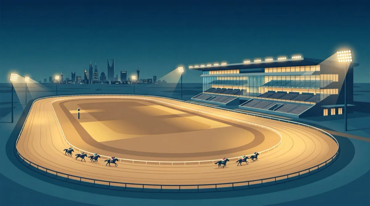 キングアブドゥルアジーズ競馬場(サウジアラビア・リヤド)のナイター・ダートコースのイメージ